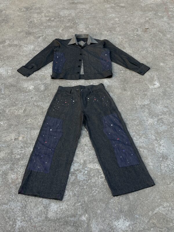 studded chaos denim co-ord set - Image 6