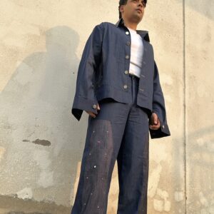 studded chaos denim co-ord set