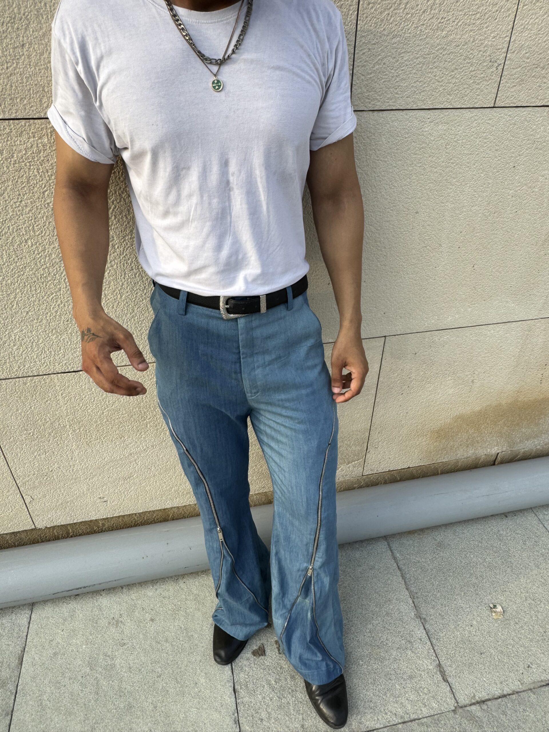 Faded zipper denims - Image 5