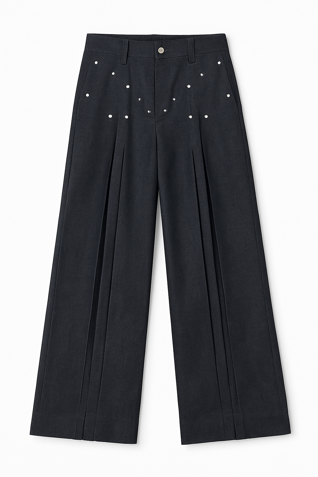 Studded Pleatwide Denim